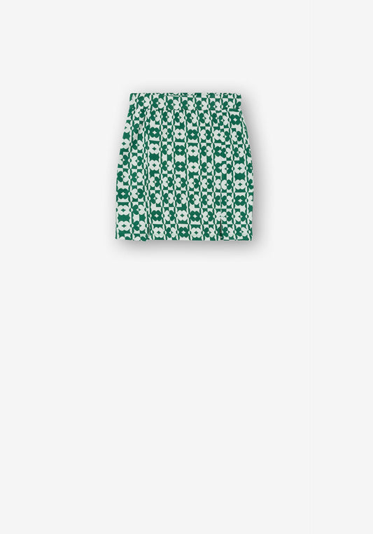 Retro Flower Knit Skirt | Green