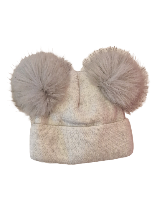 Cosy Double PomPom Hat | Grey