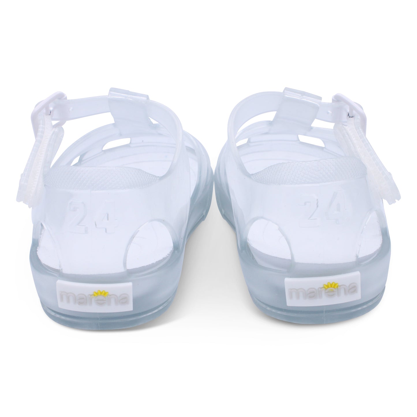 Marena Jelly Sandals | Clear + White