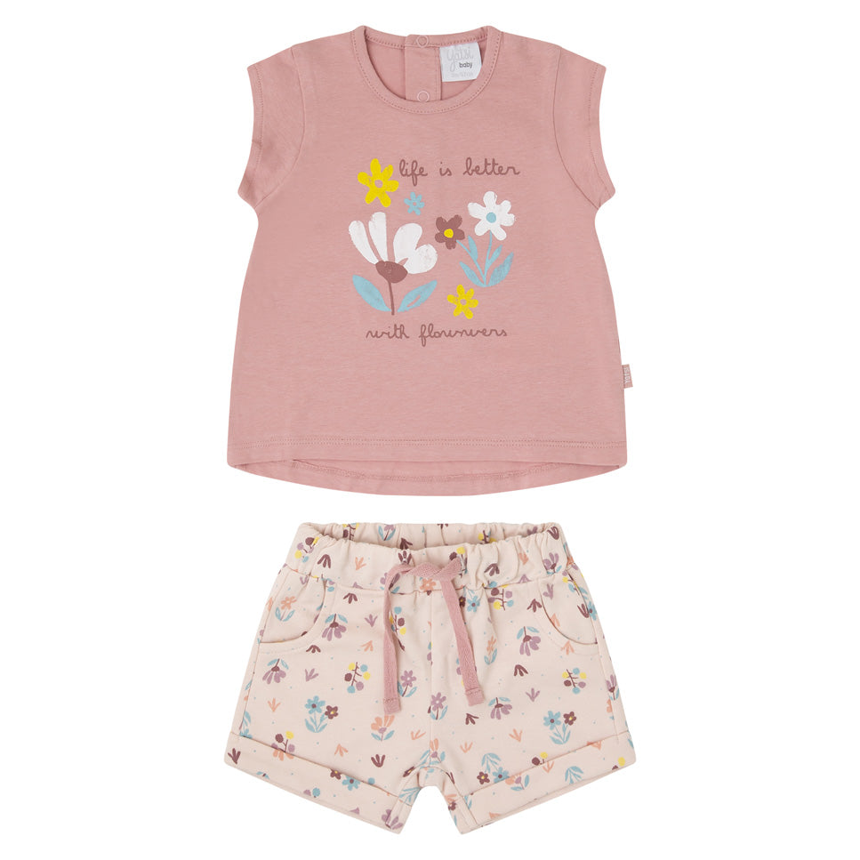 Shorts + T-Shirt Set | Flowers