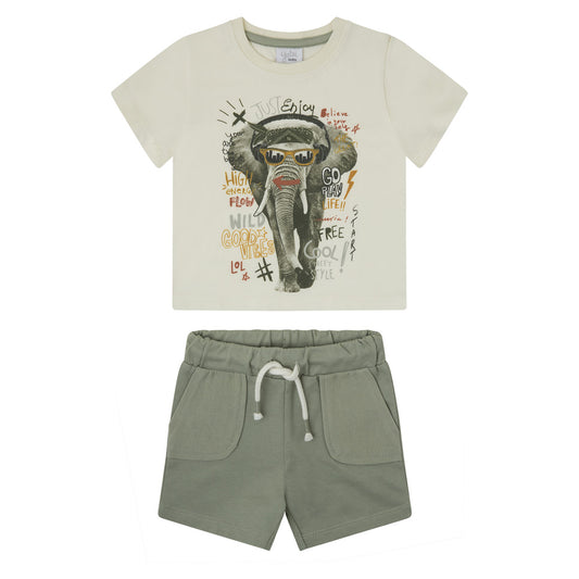Elephant Shorts + T-Shirt Set | Wild Safari