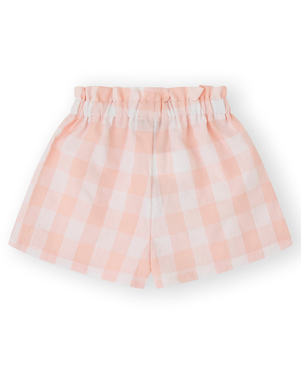 Stretch-Waist Shorts | Pink Gingham