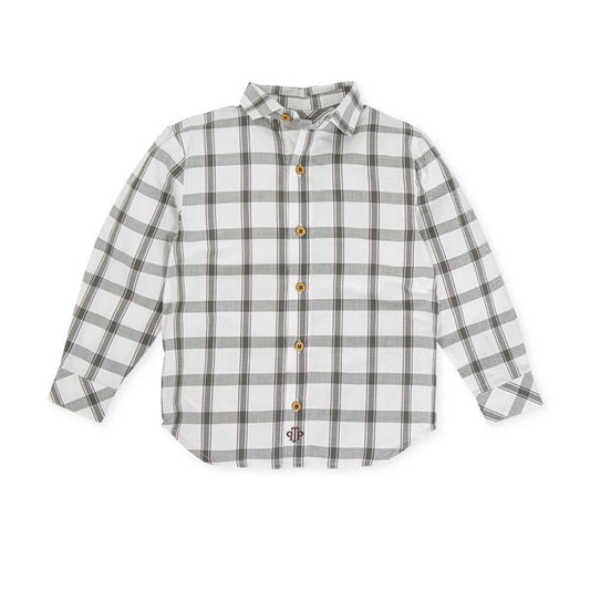 Check Button Shirt | Khaki