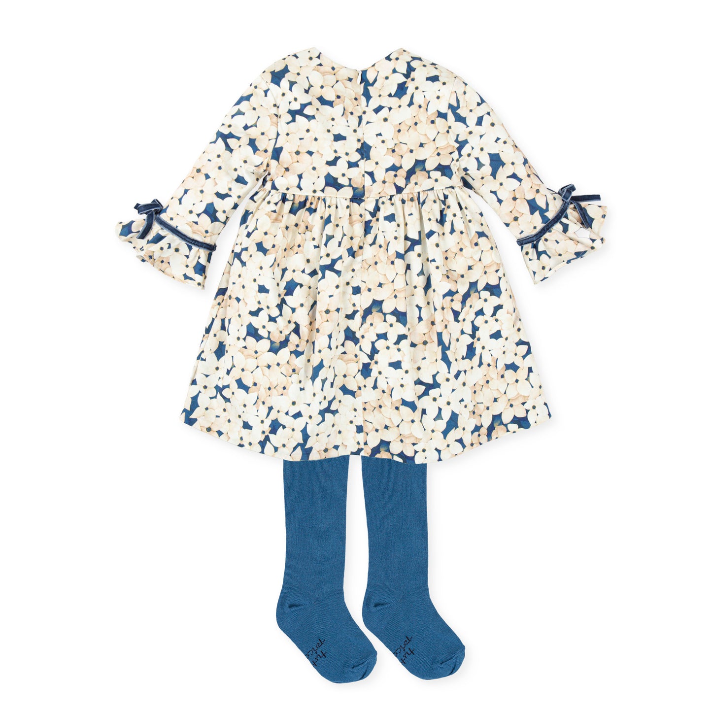 Tutto Piccolo Dress & Tights Set | Blue Floral