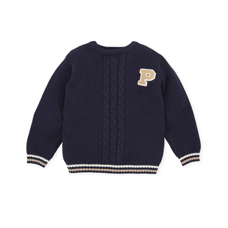 Cable Knit Detail Jumper | Navy
