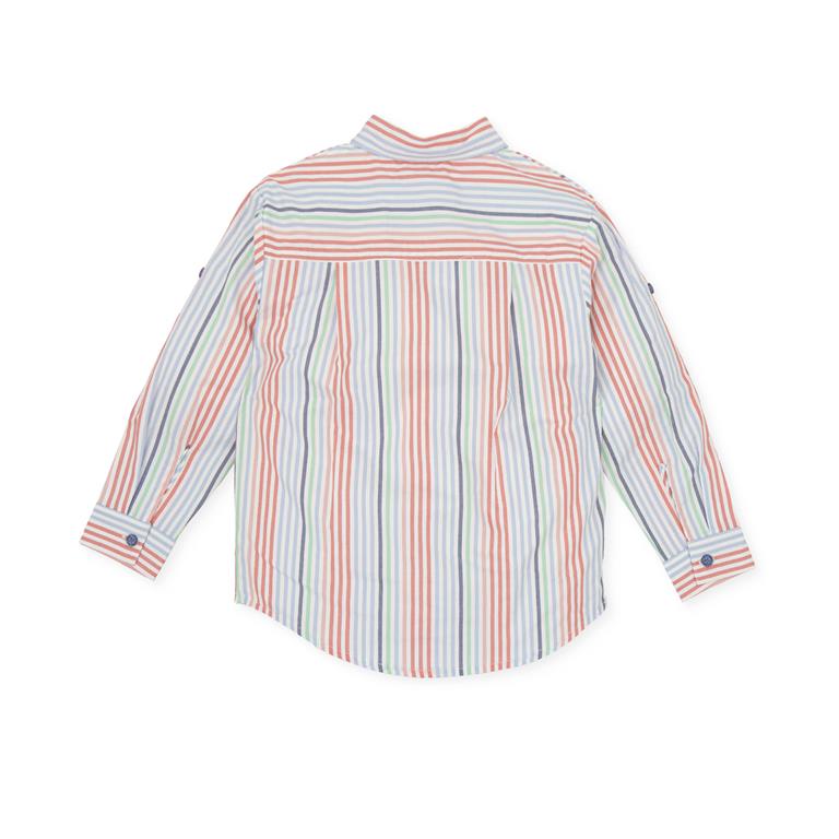 Button-Down Stripe Shirt | Coral