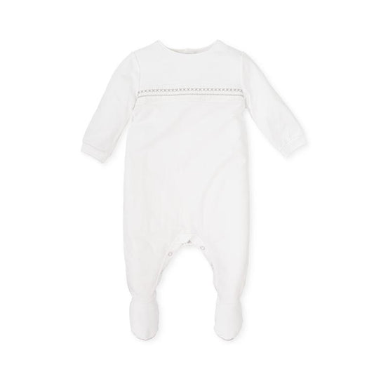Babygrow With Embroidery Detail | White