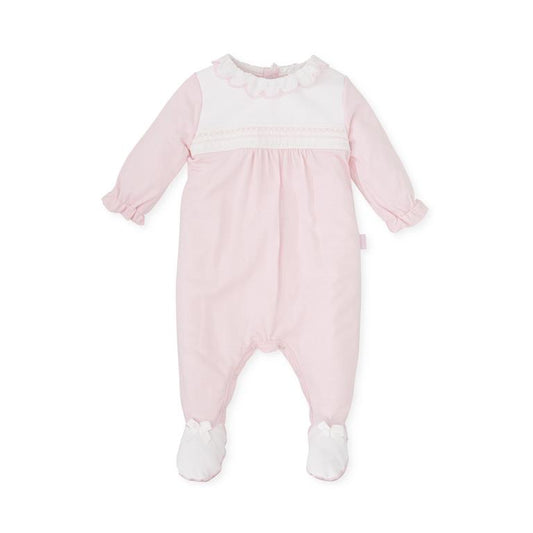 Babygrow With Embroidery Detail | Pink