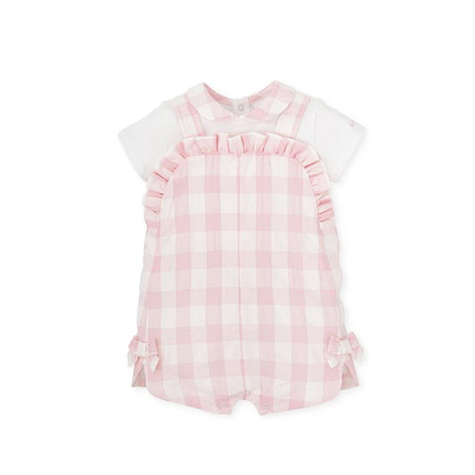 Gingham Frill Overall | Pink / White