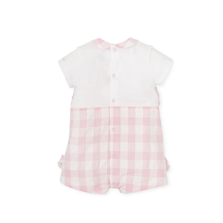 Gingham Frill Overall | Pink / White