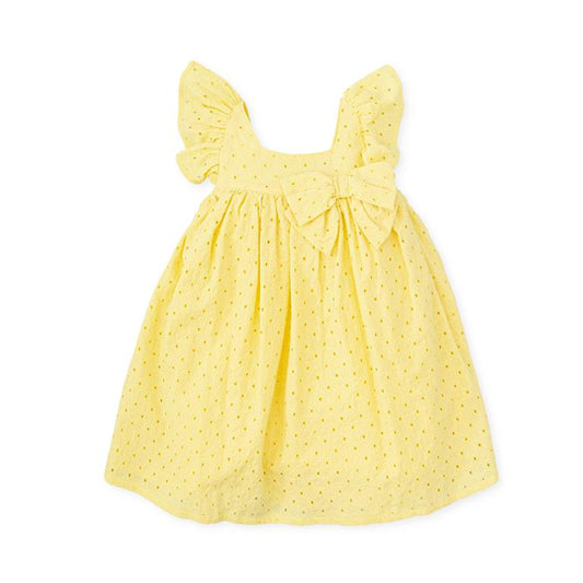 Broderie Ruffle Sleeve Dress | Lemon