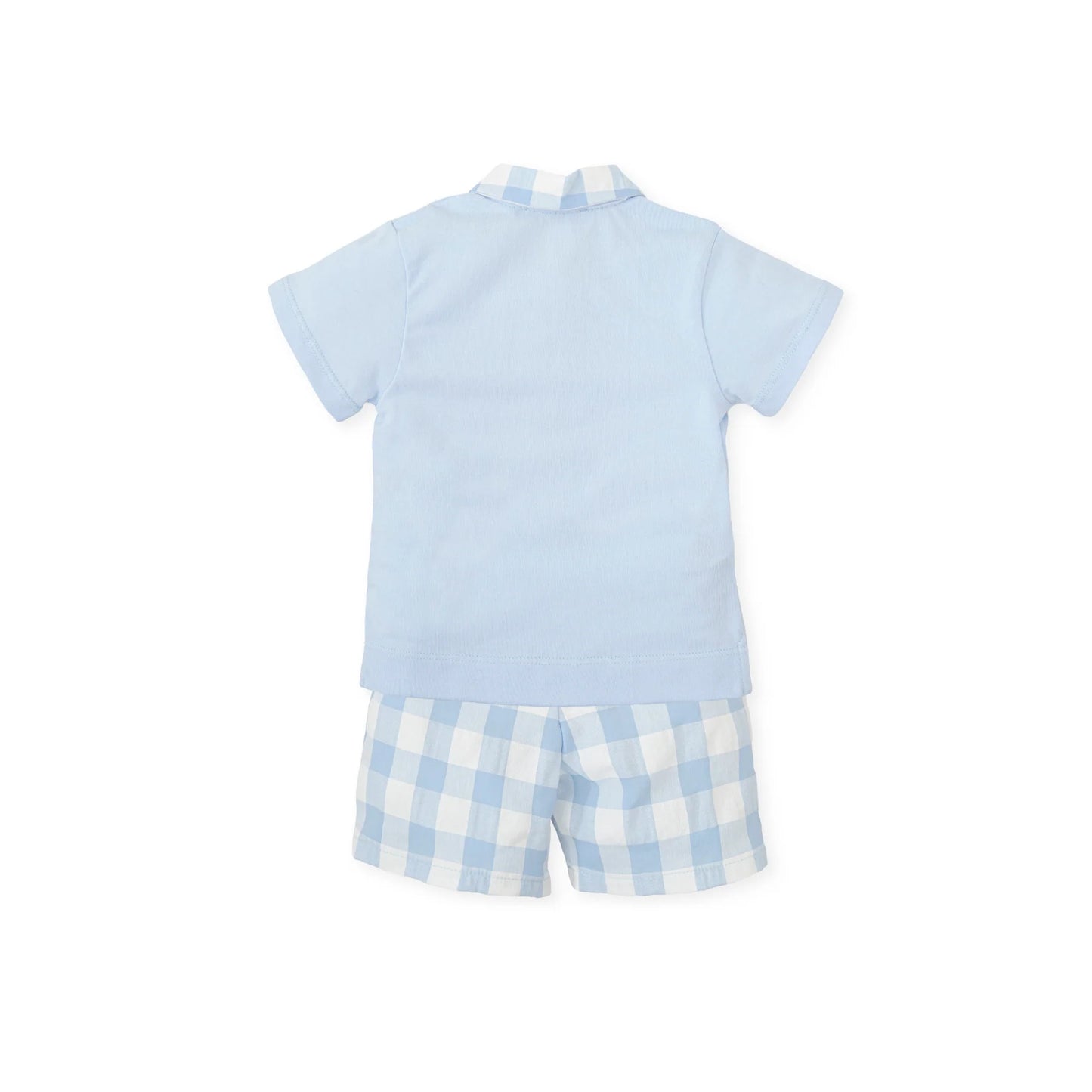 Shorts + T-Shirt Set | Blue Gingham
