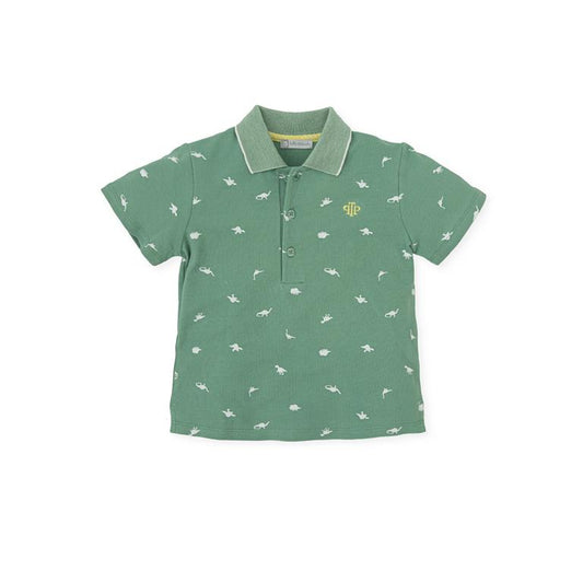 Polo T-Shirt | Green Mini Dinos