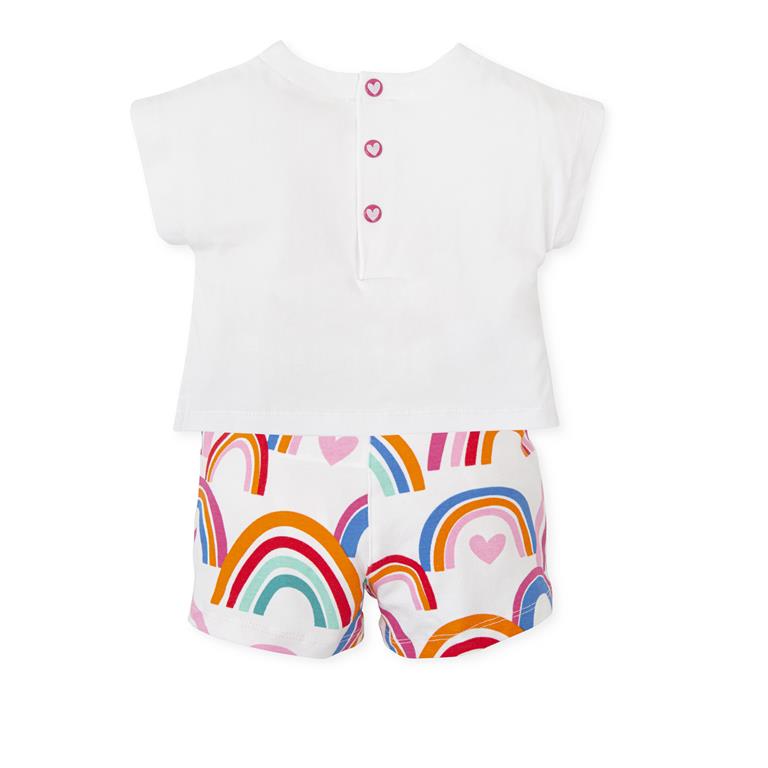 Shorts + T-Shirt Set | Multicoloured Rainbows