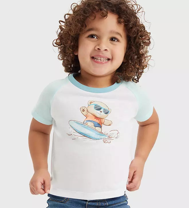 Baby Shorts + T-Shirt Set | Surfing Teddy