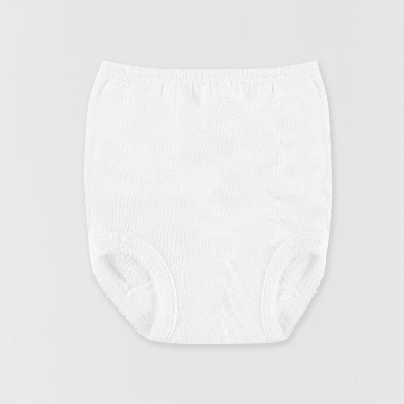 Ruffle Detail Diaper Cover | White