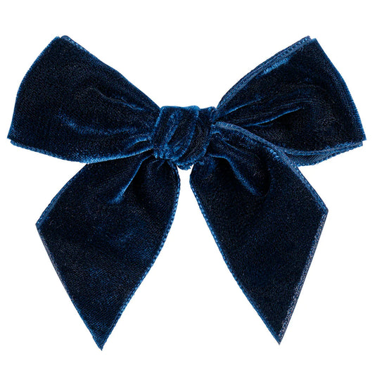 Velvet Bow Hair Clip | Navy Blue