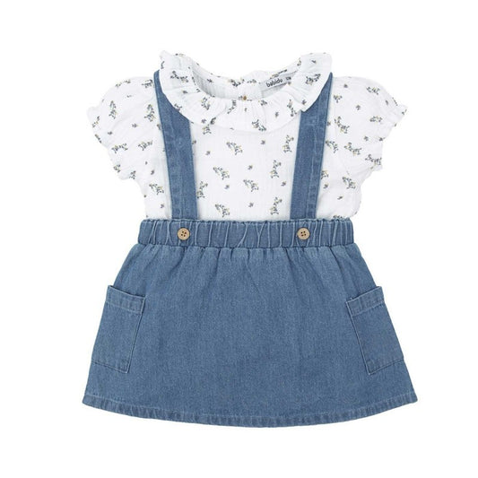 Clavel Pinafore Dress + Tee | Blue