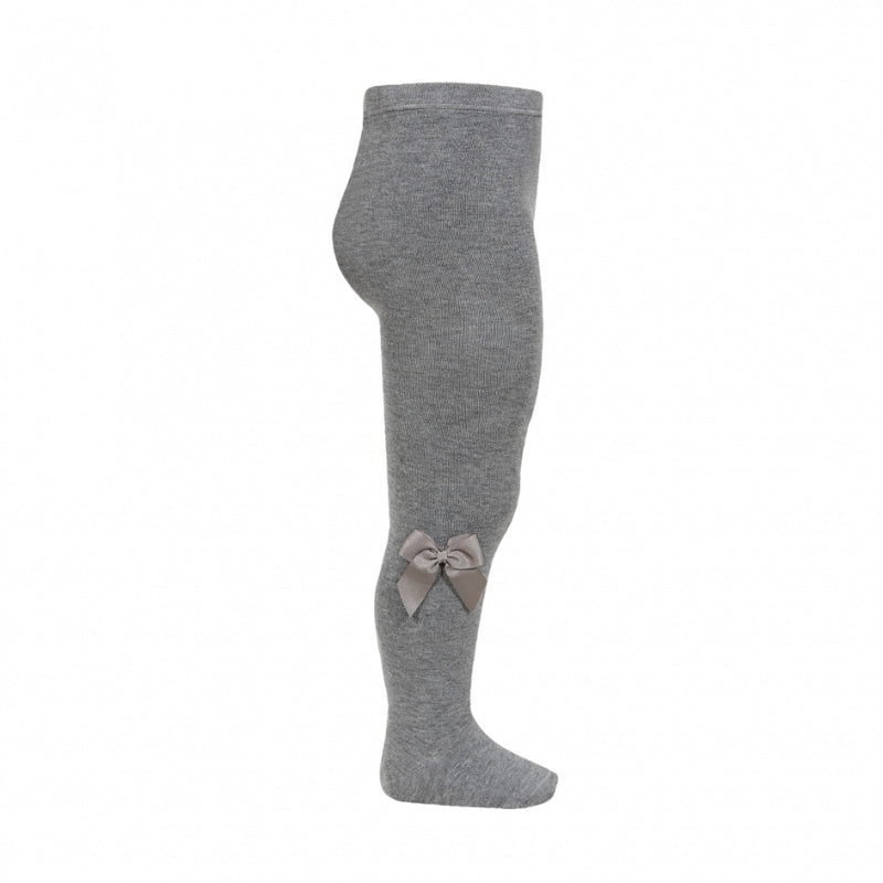 Tights With Grosgrain Bow | Grey