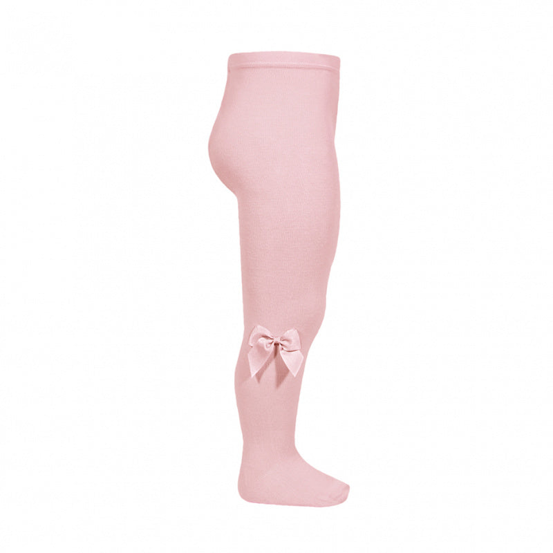 Tights With Grosgrain Bow | Pale Pink