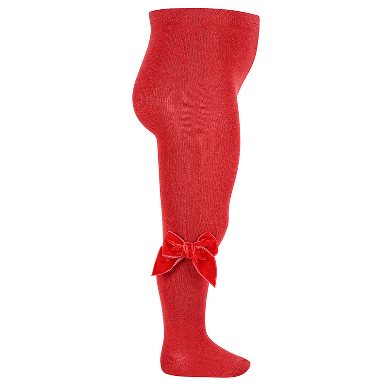 Tights With Velvet Bow | Red