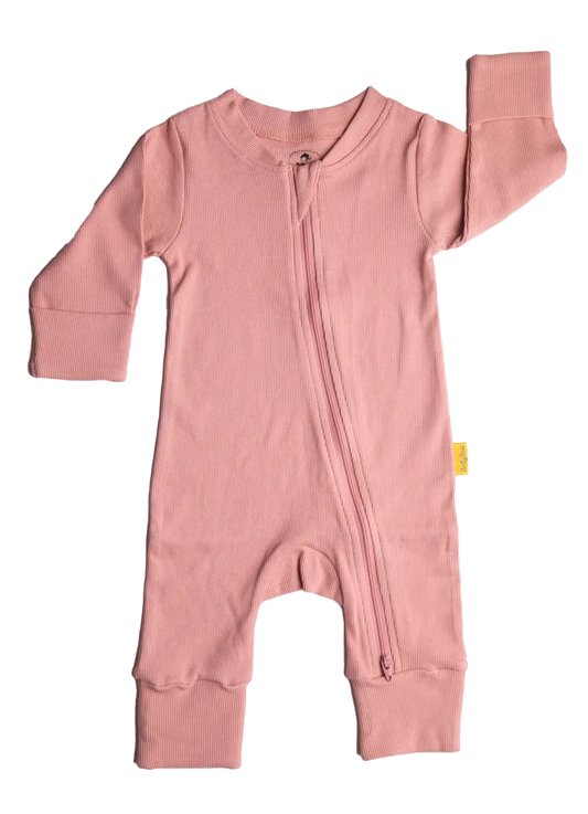 ZippyBoo Suit Ribbed Rose